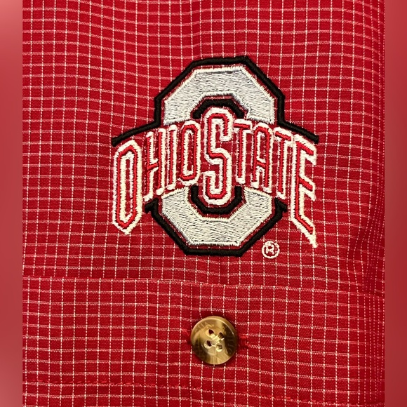 Ohio State Buckeyes Men’s Embroidered Button Down Plaid Long Sleeve Shirt  XL - Picture 3 of 12